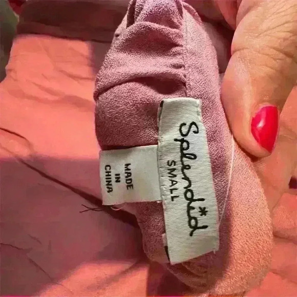 Splendid Maren Sleeveless Shift Dress Small Pink V-Neck Short Relaxed Fit - Picture 10 of 13